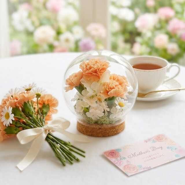 * vintage ✵ ガラスドーム オールドツリーと羊さん カーネーションガラスドーム Spring インテリア | iichi 日々の暮らし