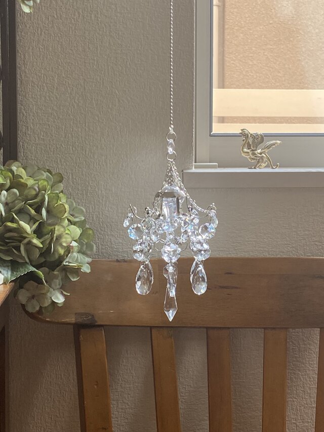 プチシャンデリア サンキャッチャー 光のしずく ｜Antique Prism