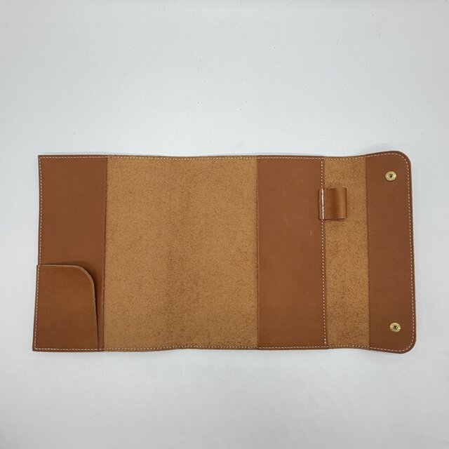 レザーフラップ手帳カバー（ハンドメイド／ペン差し付き／カード