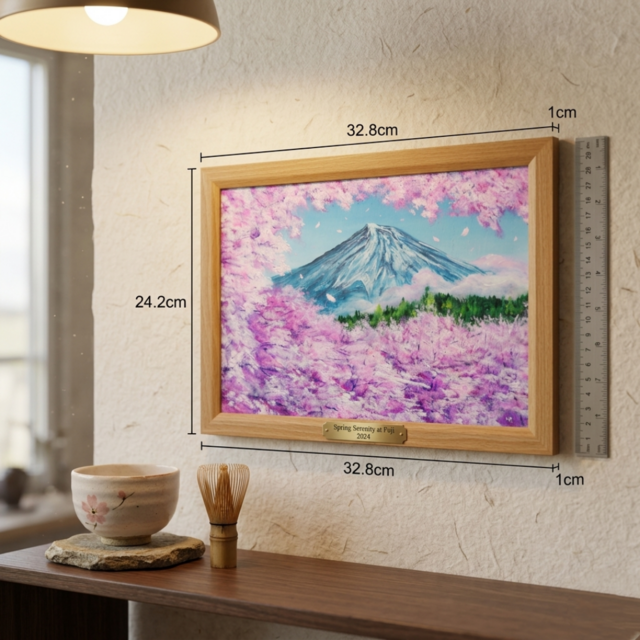 原画】【招福・爛漫富士】運気が上がる黄金の富士山 油絵 油彩画