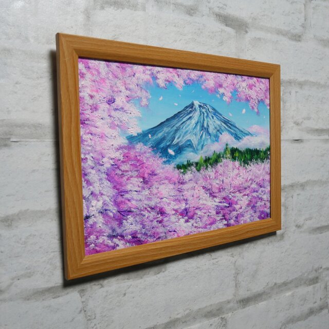 原画】【招福・爛漫富士】運気が上がる黄金の富士山 油絵 油彩画
