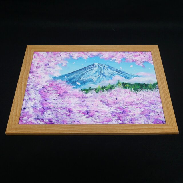 原画】【招福・爛漫富士】運気が上がる黄金の富士山 油絵 油彩画