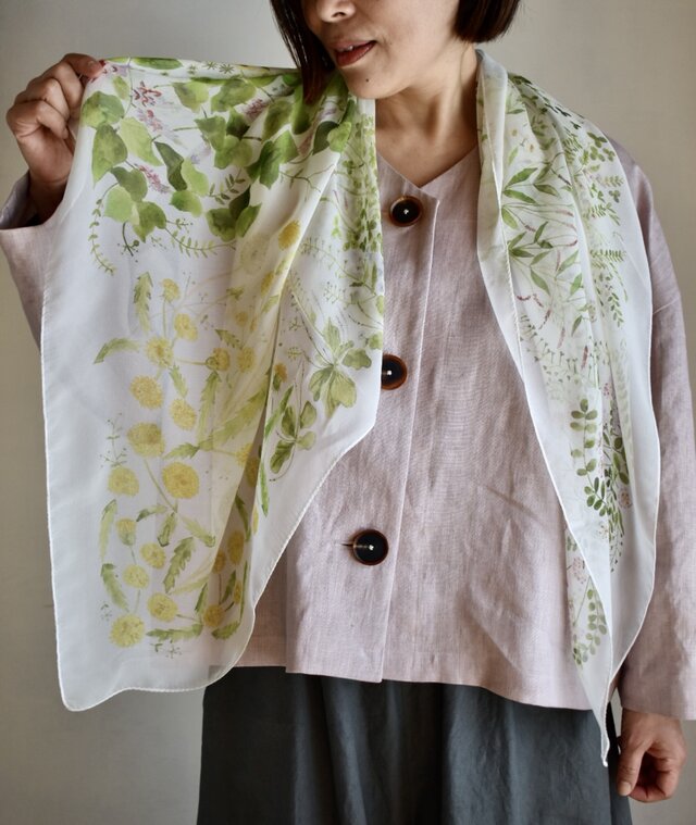 本日8500円❗️ヴィンテージ シルク　スカーフ シルクスカーフ「wildflower」 | iichi 日々の暮らしを心地よくする