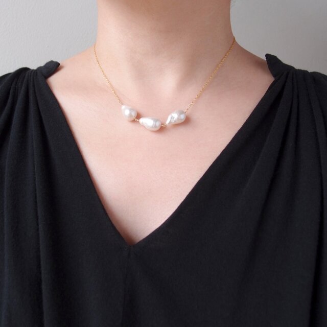 K14gf】Baby Oyster Pearl Necklace／ベビーオイスターパール チェーン