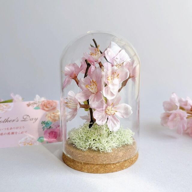 ガラスドーム☆アクセサリー☆ハンドメイド☆ 桜のガラスドーム spring | iichi 日々の暮らしを心地よくする