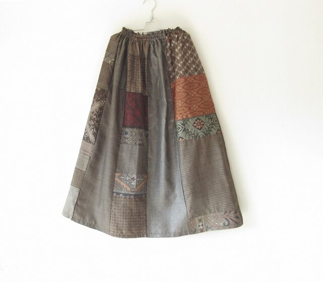 ☆大島紬着物ロングスカート☆パッチワーク♪/31ks064 | iichi 日々の