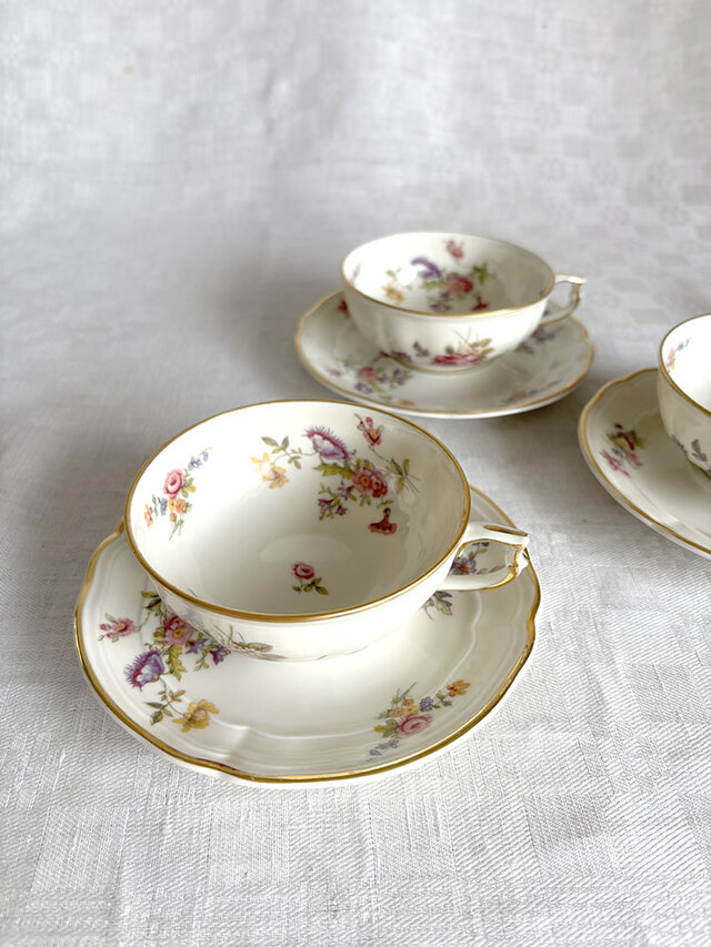 カップソーサー リモージュベルナルド フローラル 金彩 ヴィンテージ