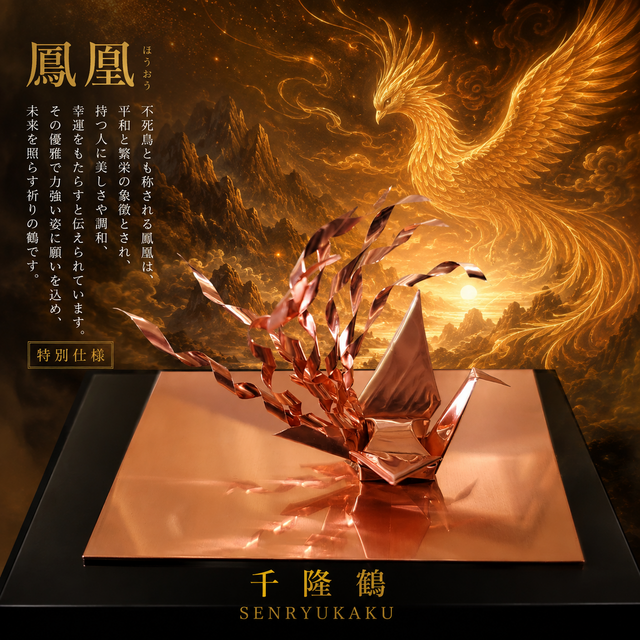 送料無料】銅板折り鶴 特別仕様 【鳳凰】 | iichi 日々の暮らしを