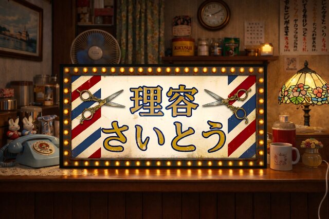 オーダー無料】バーバーショップ 理容室 美容室 床屋 散髪屋 昭和