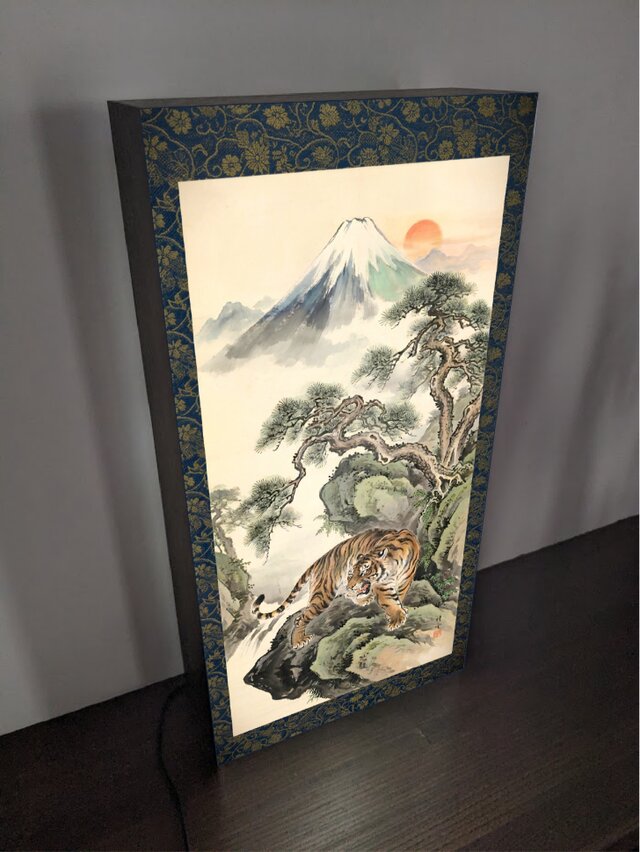 オーダー無料】掛軸 日本画 富士山 虎 松の木 江戸時代 芸術 アート