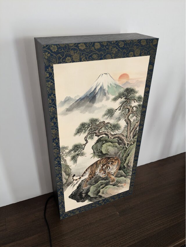 オーダー無料】掛軸 日本画 富士山 虎 松の木 江戸時代 芸術 アート