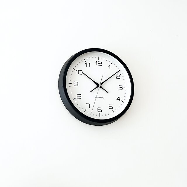 KATOMOKU muku clock 11 ブラック km-94BK 掛け時計 木製 無垢材