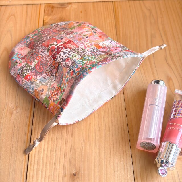 リバティ まるい巾着 15センチ＜Archive Patchwork＞(アーカイブ 