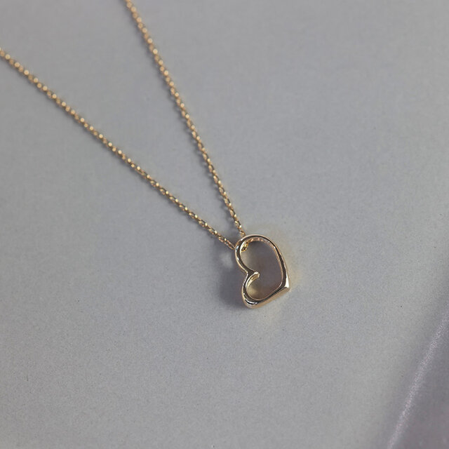 K18 大人のハートネックレス｜ハートモチーフ 18金 つけっぱなし 上品