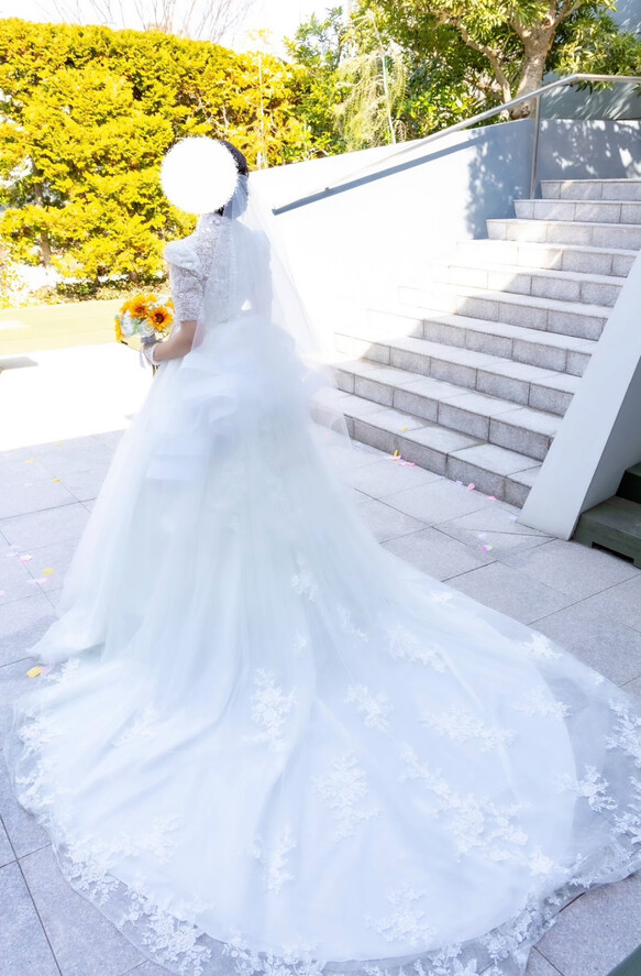 実例写真！ボレロのみ 半袖 ハイネック 美しい花レース 韓国風ドレス
