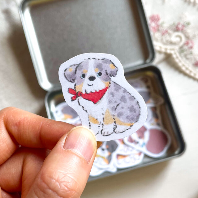 子犬のフレークシール缶 | iichi 日々の暮らしを心地よくする