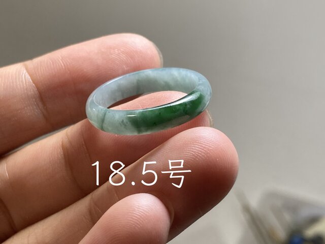 [R15-005］天然石　翡翠　くりぬきリング　グアテマラ産　10.5号 L17-90 氷糯種 18.5号 灰青緑 グアテマラ産 A貨 本翡翠 くりぬき