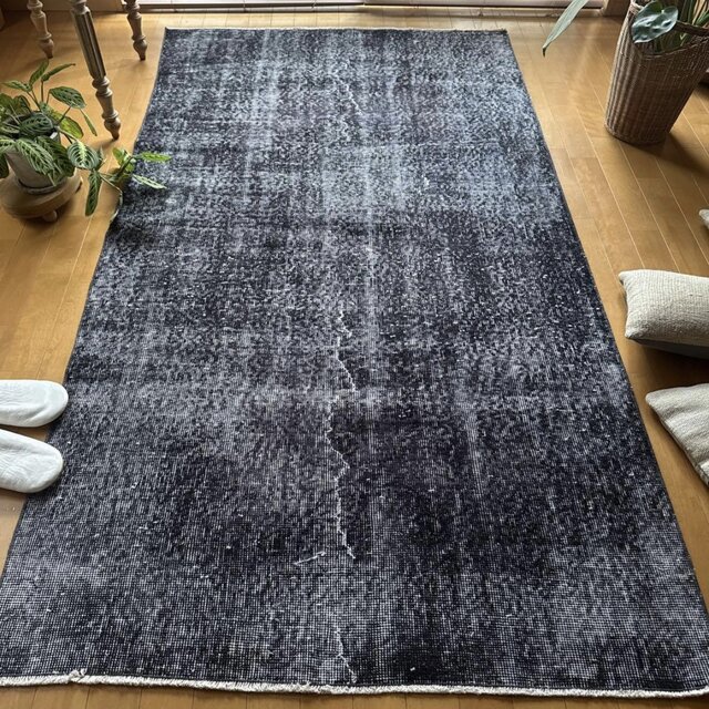 専用118×207ダークグレイ　オーバーダイ　メダリオン　トルコヴィンテージラグ 162.5×265ダークオレンジ オーバーダイメダリオン トルコヴィンテージ