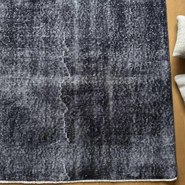 69×124ダークグレイ　オーバーダイ　ボタニカル　トルコヴィンテージラグ 貴重 春イエロー116×208 ボタニカル オーバーダイ トルコヴィンテージ