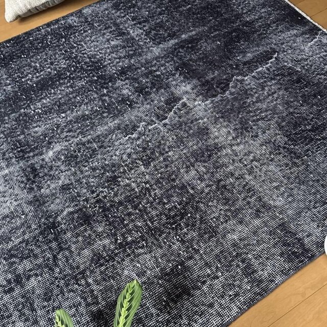 110×203 ブラックグレイオーバーダイ ワンカラー トルコヴィンテージ
