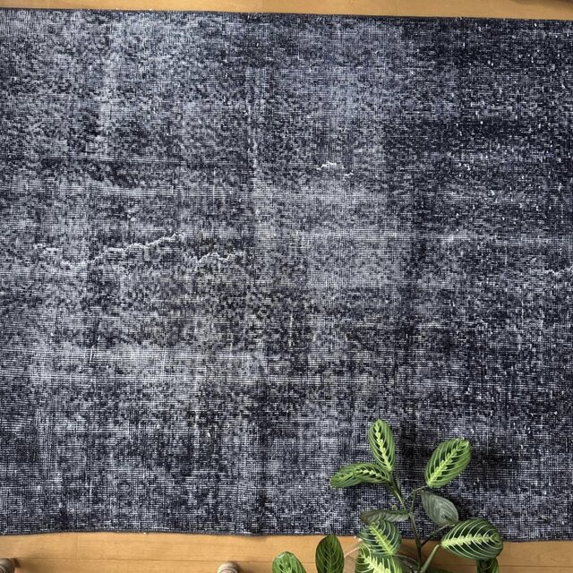 110×203 ブラックグレイオーバーダイ ワンカラー トルコヴィンテージ