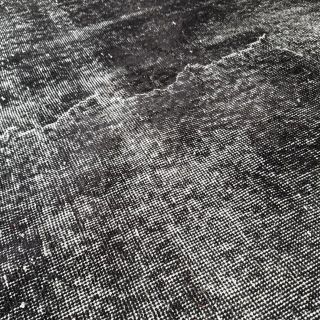 90×188 オーバーダイブラックグレーワンカラー　トルコヴィンテージラグ トルコヴィンテージラグ 207×104 グレー ブラック チョコ オーバーダイ