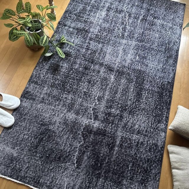 110×203 ブラックグレイオーバーダイ ワンカラー トルコヴィンテージ