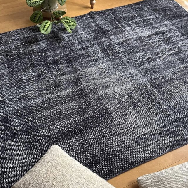 110×203 ブラックグレイオーバーダイ ワンカラー トルコヴィンテージ