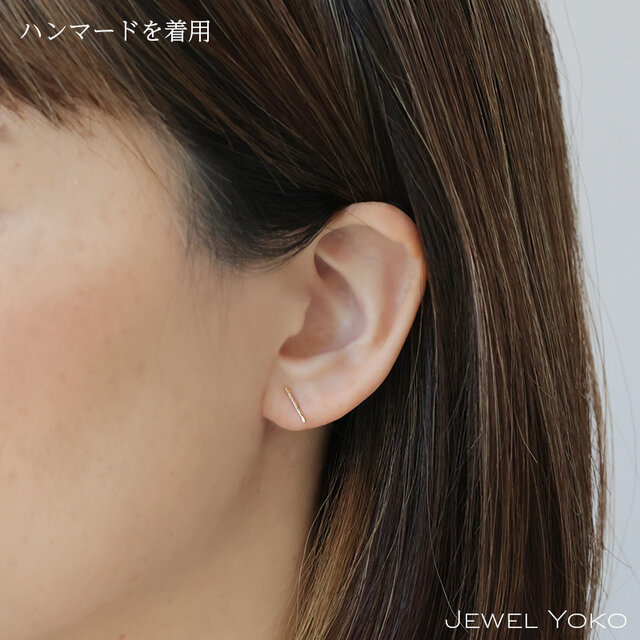 K18/金の糸の華奢スタッドピアス(片耳販売)｜ゴールド シンプル