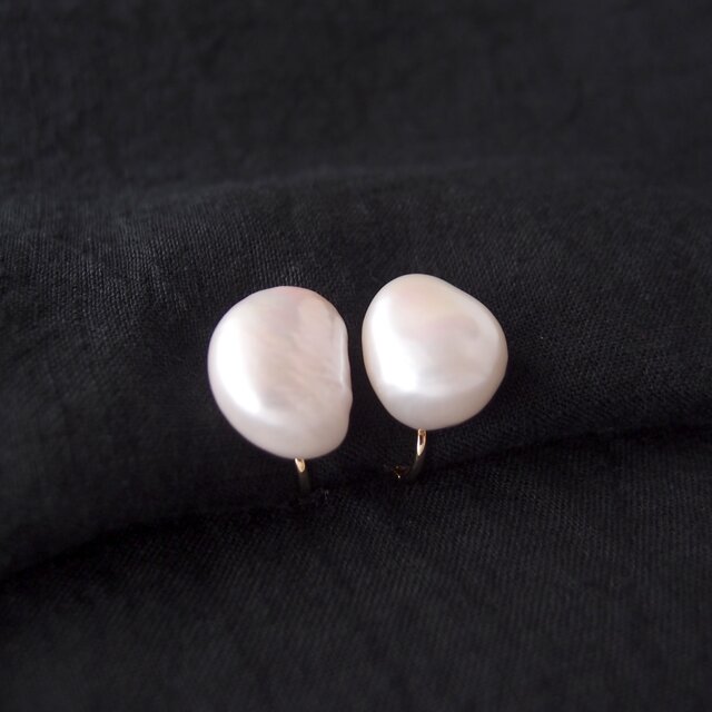 Big Baroque Pearl Earrings／大粒バロックパール クリップイヤリング