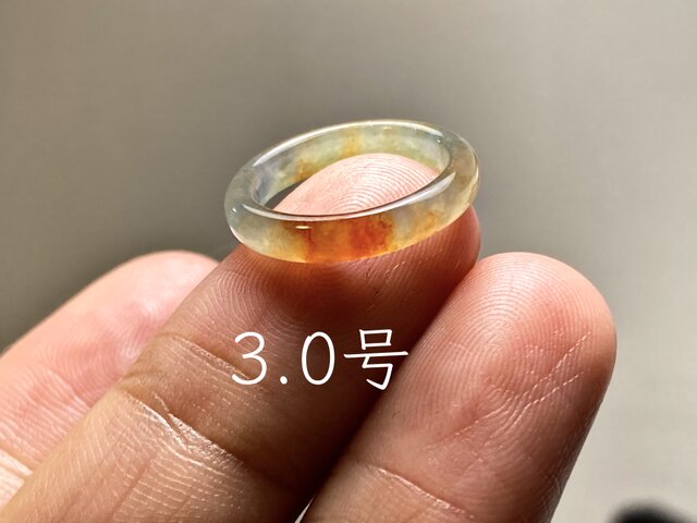 L17-99 上品 ピンキーリング 氷種 3.0号 赤翡翠 グアテマラ産 A貨 本
