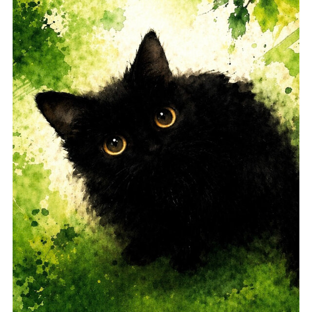 見つけた、君を。／黒猫 アートポスター | iichi 日々の暮らしを