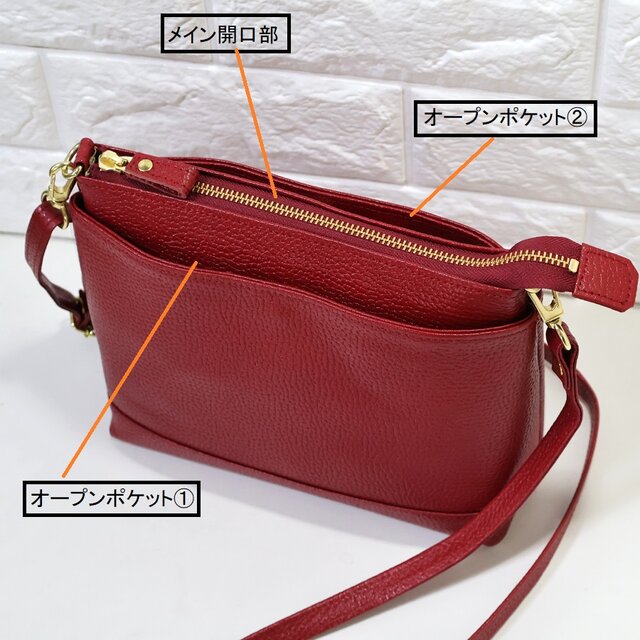 ☆ハンドメイド☆日本製☆本革☆トリプル収納Ⅱ☆収納多数☆斜め掛け 