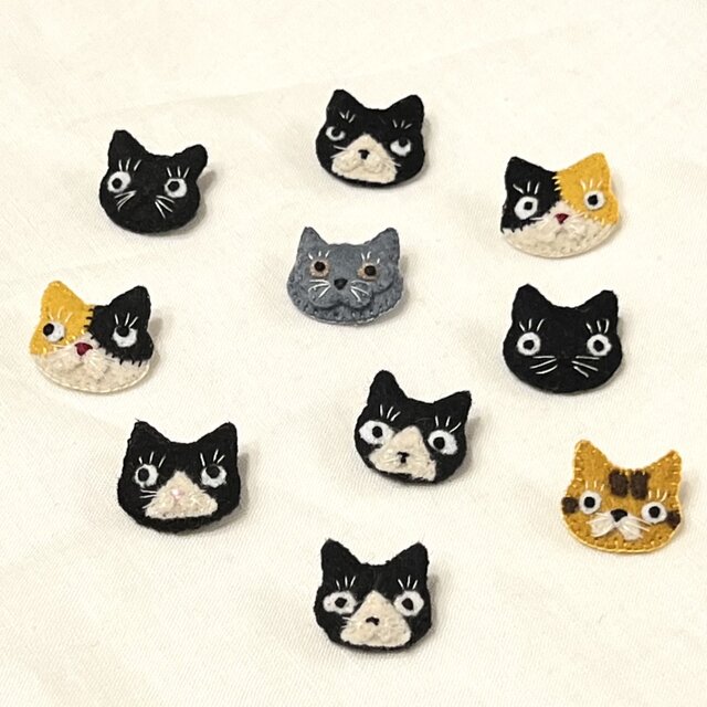 フェルトの猫ブローチ【極小2cm】ブリショー猫 ｜DoudouMimi ⑦