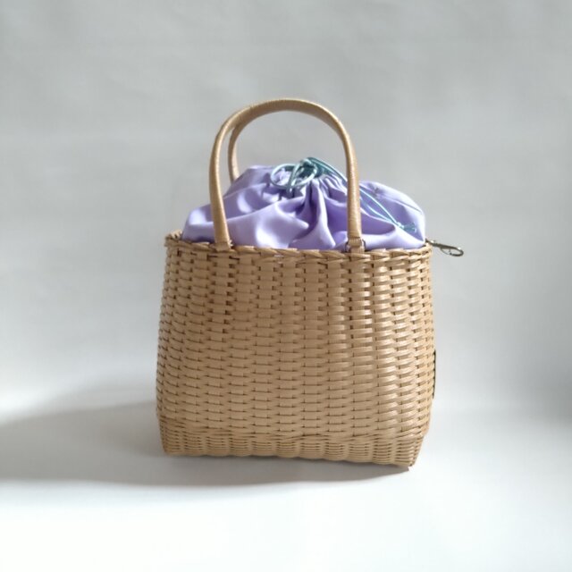 2サイズ】巾着なのに外ポケット！？ XL 紫陽花 | iichi 日々の暮らしを