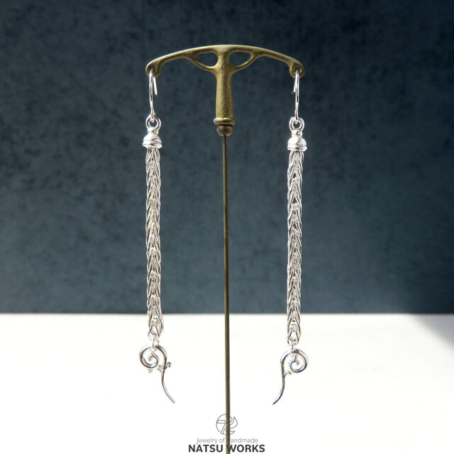 シルバーチェーン ピアス / Foxtail chain silver earring 076 | iichi