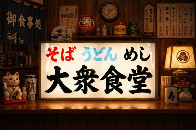 オーダー無料】大衆食堂 そば うどん めし 和食 居酒屋 総菜 昭和