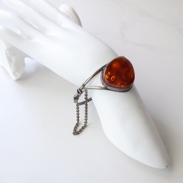 フランス買付】1970s ヴィンテージ アンバー×シルバー セーフティ