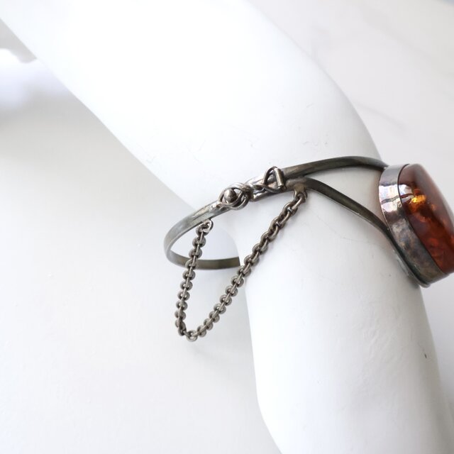 フランス買付】1970s ヴィンテージ アンバー×シルバー セーフティ