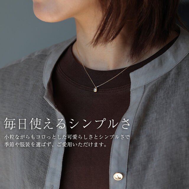 K18ダイヤモンドネックレス/四角｜ゴールド ダイヤ プチネックレス