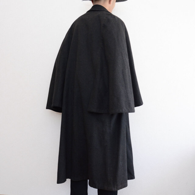 【美品】50s〜60s トンビコート マントコート ヴィンテージ 黒 ジャパンヴィンテージ トンビコート｜チャコールグレー × ウール｜大正