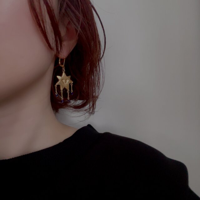月下の世界の彗星＜ピアス/イヤリング）＞ | iichi 日々の暮らしを