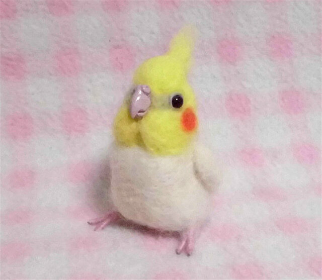 ミニミニサイズ 可愛い ルチノー オカメインコ 羊毛フェルト *受注作成