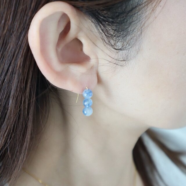 ゆれないフックピアス＞ アイオライト ピアス/イヤリング | iichi 日々
