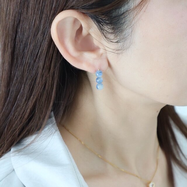 ゆれないフックピアス＞ アイオライト ピアス/イヤリング | iichi 日々