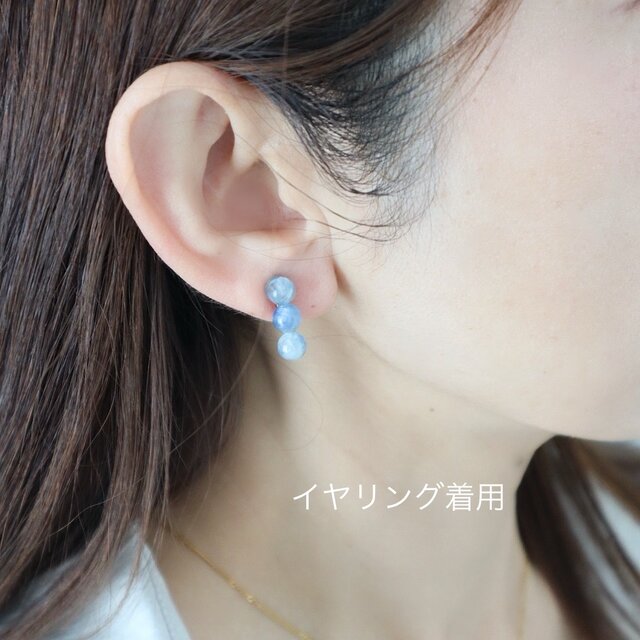 ゆれないフックピアス＞ アイオライト ピアス/イヤリング | iichi 日々 