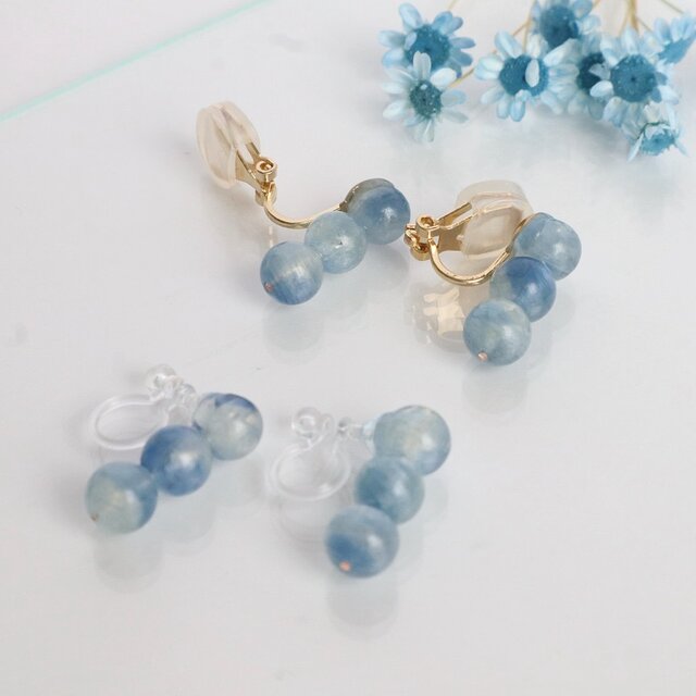 ゆれないフックピアス＞ アイオライト ピアス/イヤリング | iichi 日々