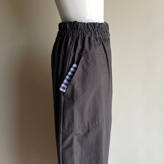 ☆仕立て済み・即納品☆コクーンパンツ☆馬布 チャコールグレー