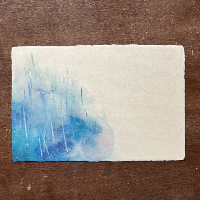 和紙の絵葉書【雨の粒星】 | iichi 日々の暮らしを心地よくする