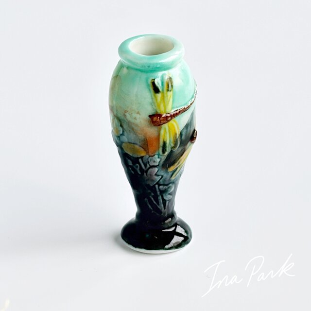ドーム兄弟 蜻蛉文花瓶 フェーブ ナンシー派 アール・ヌーヴォー工芸品